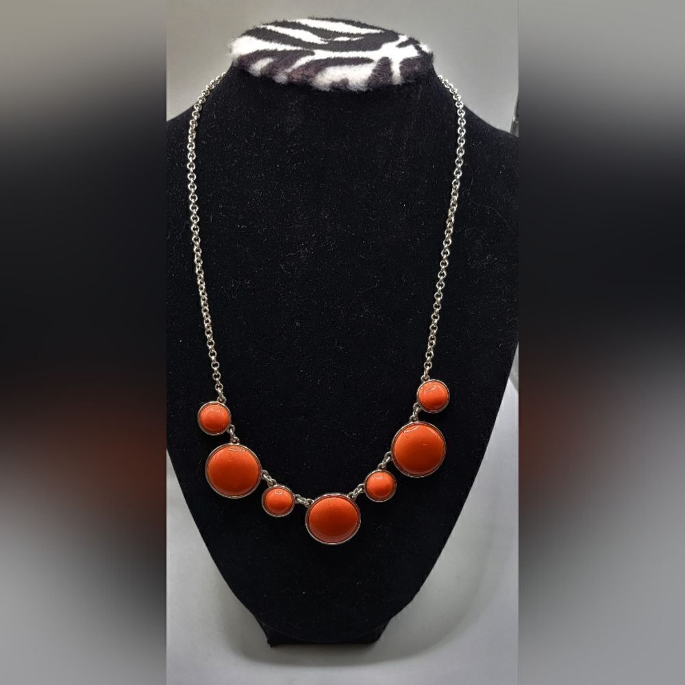 "5/$40" Vintage Liz Claiborne Orange Bauble Statement Necklace